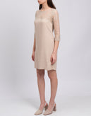 TWIN SET SIMONA BARBIERI Cady Shift Dress Size S Floral Lace 3/4 Sleeve gallery photo number 5