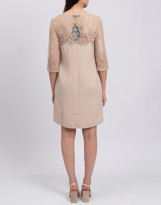 TWIN SET SIMONA BARBIERI Cady Shift Dress Size S Floral Lace 3/4 Sleeve gallery photo number 6