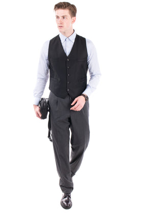 RRP €175 HACKETT Wool Waistcoat Size 38L 48L S Two Tone Single-Breasted Y-Neck gallery photo number 2