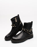 RRP €190 TWINSET Biker Boots EU 36 UK 4 US 5.5 Crumpled Effect Studded Lug Sole gallery photo number 1