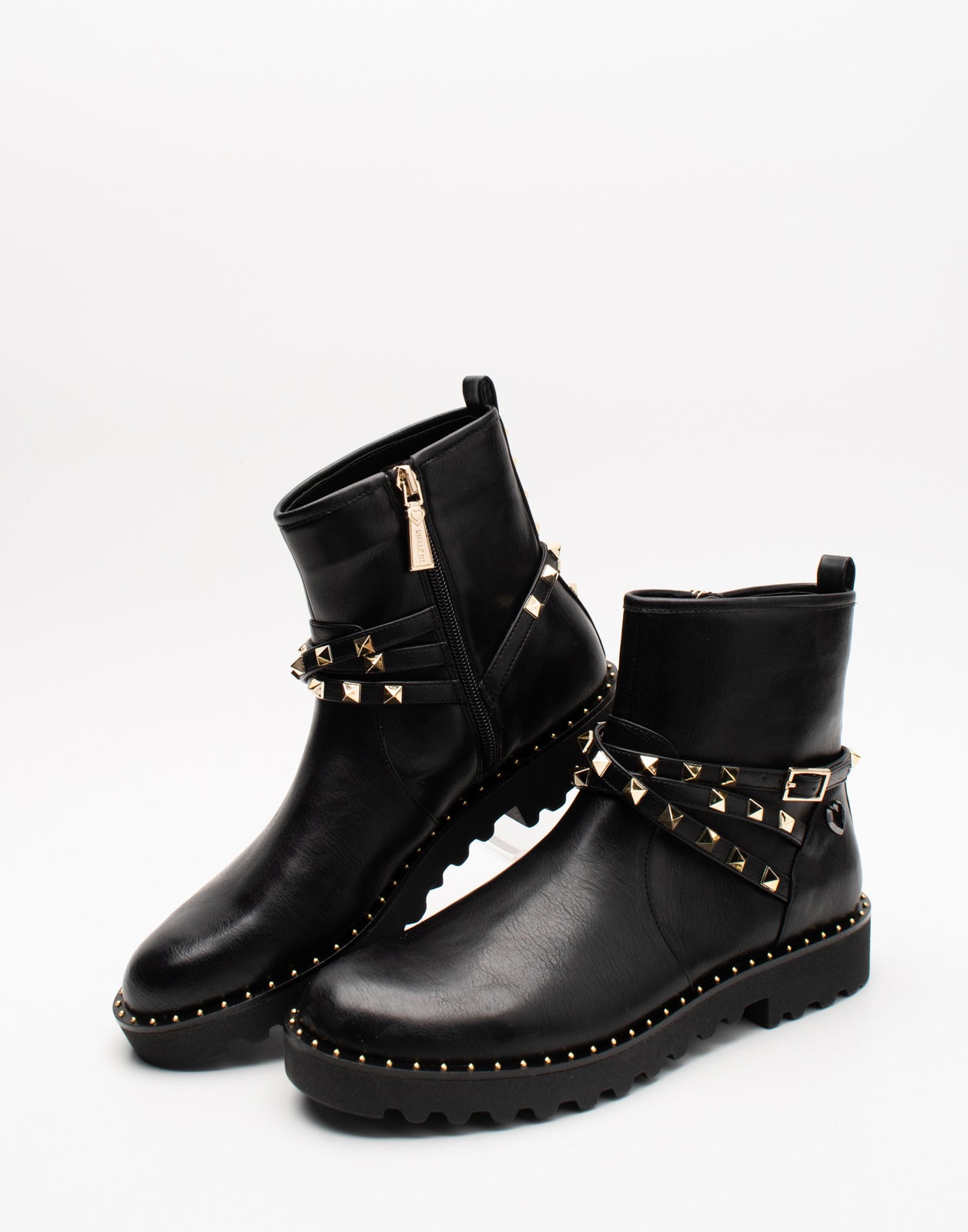 RRP €190 TWINSET Biker Boots EU 36 UK 4 US 5.5 Crumpled Effect Studded Lug Sole gallery main photo