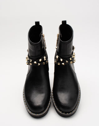 RRP €190 TWINSET Ankle Boots EU 41 UK 8 US 9.5 Crumpled Effect Studded Lug Sole