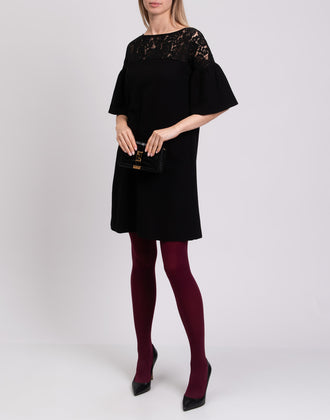 RRP €595 GOAT Wool Sheath Dress Size UK 10 / M Lace Insert Bell Sleeve Boat Neck gallery photo number 1