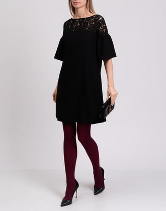 RRP €595 GOAT Wool Sheath Dress Size UK 8 / S Lace Insert Bell Sleeve Boat Neck gallery photo number 3