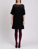 RRP €595 GOAT Wool Sheath Dress Size UK 10 / M Lace Insert Bell Sleeve Boat Neck gallery photo number 4