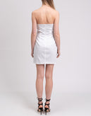 PETER A & CHRONICLES Bandeau Dress Size 46 Striped Ruffle Trim Made in Italy gallery photo number 5