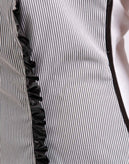 PETER A & CHRONICLES Bandeau Dress Size 44 Striped Ruffle Trim Made in Italy gallery photo number 6