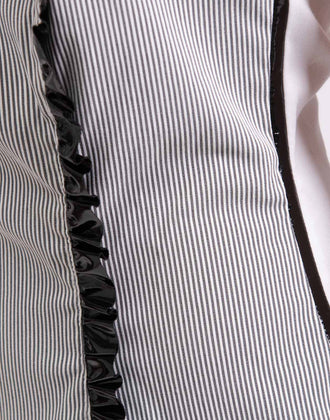 PETER A & CHRONICLES Bandeau Dress Size 46 Striped Ruffle Trim Made in Italy gallery photo number 6