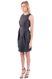 RRP €380 IRIS & INK Jacquard Pencil Dress Size UK 12 / L Pleated V-Back gallery photo number 5