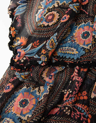 RRP €680 ANJUNA Maxi Flounce Dress Size M Paisley Cold Shoulders Made in Italy gallery photo number 5