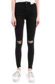 TOPSHOP JAMIE Jeans W26 L32 Stretch Black Ripped gallery photo number 1