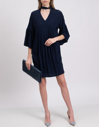 RRP€200 ATOS LOMBARDINI Tunic Dress Size IT 42 Silk Blend Pleated Made in Italy