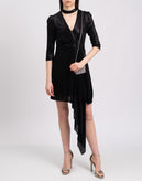 RRP €260 ANNARITA N Asymmetric Hem Dress Size IT 42 Shiny Wrap Front Open Back gallery photo number 2