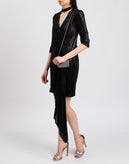 RRP €260 ANNARITA N Asymmetric Hem Dress Size IT 42 Shiny Wrap Front Open Back gallery photo number 1