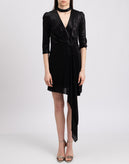 RRP €260 ANNARITA N Asymmetric Hem Dress Size IT 42 Shiny Wrap Front Open Back gallery photo number 3