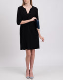 RRP€200 EUROPEAN CULTURE Sheath Dress Size S Black Split V Neck Made in Italy gallery photo number 2