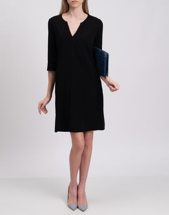 RRP€200 EUROPEAN CULTURE Sheath Dress Size S Split V Neck Made in Italy gallery photo number 3