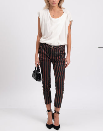 RRP€180 MANILA GRACE Trousers Size IT40 Stretch Wool Blend Melange Made in Italy gallery photo number 2