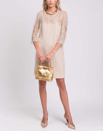 TWIN SET SIMONA BARBIERI Cady Shift Dress Size XS Floral Lace 3/4 Sleeve gallery photo number 1