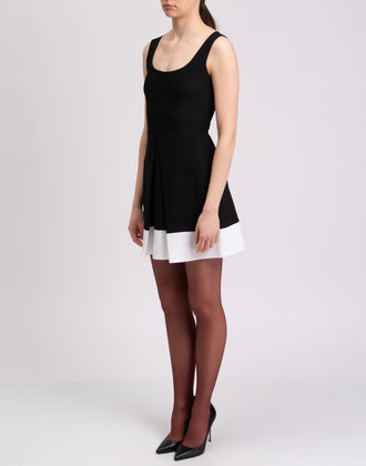 8 A-Line Dress Size IT 40 / S Inverted Pleat Two Tone Scoop Neck Made in Italy gallery photo number 5