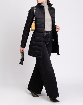 RRP€210 8 Quilted Coat Size M Padded Black Full Zip Funnel Neck Made in Italy gallery photo number 3