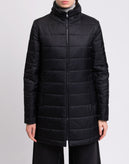 RRP€210 8 Quilted Coat Size M Padded Black Full Zip Funnel Neck Made in Italy gallery photo number 4