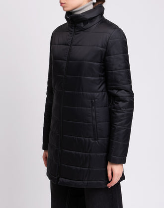 RRP€210 8 Quilted Coat Size M Padded Black Full Zip Funnel Neck Made in Italy gallery photo number 5