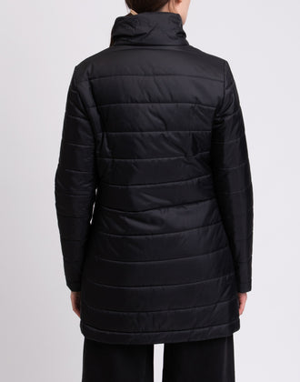 RRP€210 8 Quilted Coat Size M Padded Black Full Zip Funnel Neck Made in Italy gallery photo number 6