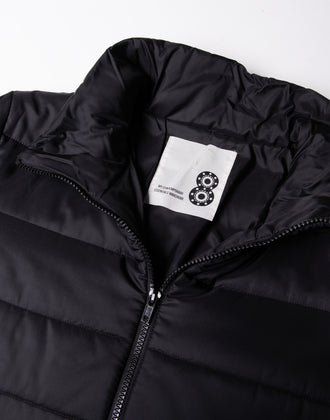 RRP€210 8 Quilted Coat Size M Padded Black Full Zip Funnel Neck Made in Italy gallery photo number 8