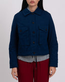 RRP €210 8 Jacket Size XS Blue Lightly Padded Button Front Pleated Back gallery photo number 4