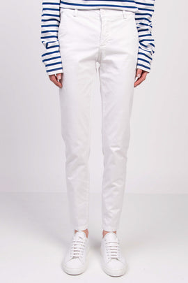Chino Trousers IT48 Stretch White Made in Italy