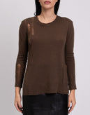 RRP €275 ENZA COSTA Cashmere & Wool Jumper Size XS Ripped Split Dipped Hem gallery photo number 4