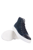 RRP€130 8 Corduroy & Leather Sneakers EU42 UK8 US9 Two Tone Lace Up Mid Top gallery photo number 2
