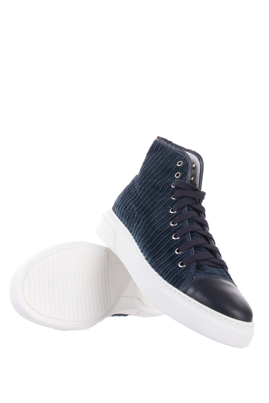 RRP €130 8 Corduroy & Leather Sneakers EU 45 UK 11 US 12 Lace Up Made in Italy gallery main photo