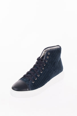 RRP€130 8 Corduroy & Leather Sneakers EU42 UK8 US9 Two Tone Lace Up Mid Top