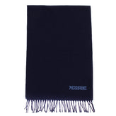 RRP €360 MISSONI Wool Long Stole Scarf Embroidered Logo Fringe Made in Italy gallery photo number 1
