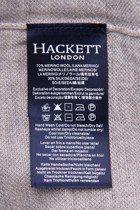 RRP €195 HACKETT Silk & Merino Wool Jumper Size L Melange Thin Knit V-Neck gallery photo number 9