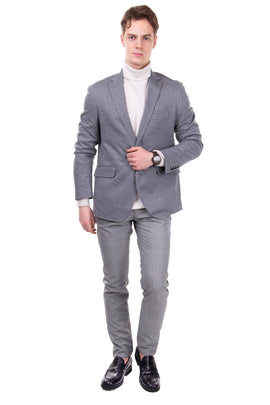 RRP €375 HACKETT Jersey Blazer Jacket Size 40R / 50R / M Grey Textured Melange