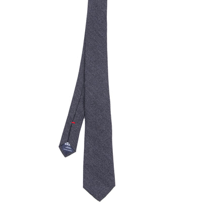 HACKETT Wool Flannel Necktie One Size Grey Classic Length Made in Italy