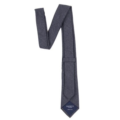 HACKETT Wool Flannel Necktie One Size Grey Classic Length Made in Italy gallery photo number 3