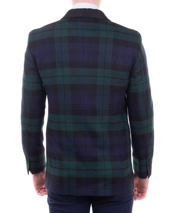 RRP €550 HACKETT Wool Tuxedo Blazer Jacket Size 38L / 48L / S Fully Lined Tartan gallery photo number 5