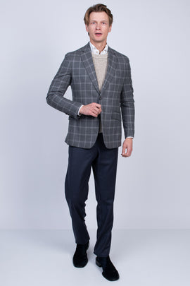 RRP €675 HACKETT Wool Blazer Jacket Size 42R / 52R / L Fox Brothers Windowpane