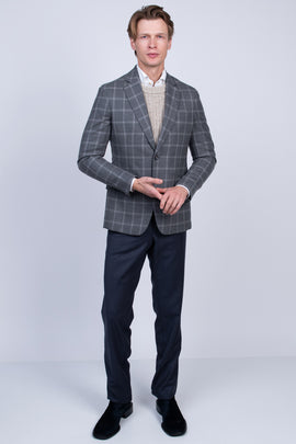 RRP €675 HACKETT Wool Blazer Jacket Size 42R / 52R / L Fox Brothers Windowpane