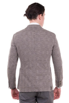 RRP €550 HACKETT Knitted Blazer Jacket Size 38R / 48R / S Wool Blend Glen Check gallery photo number 5