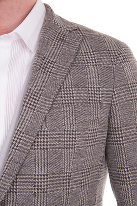 RRP €550 HACKETT Knitted Blazer Jacket Size 38R / 48R / S Wool Blend Glen Check gallery photo number 6