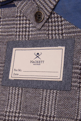 RRP €550 HACKETT Knitted Blazer Jacket Size 38R / 48R / S Wool Blend Glen Check gallery photo number 8