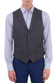 RRP €185 HACKETT Wool Waistcoat Size 38R / 48R / S Houndstooth Single-Breasted gallery photo number 4