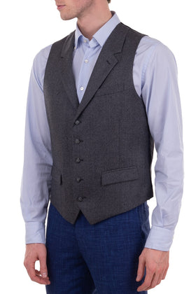 RRP €185 HACKETT Wool Waistcoat Size 38R / 48R / S Houndstooth Single-Breasted gallery photo number 5