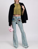 RRP €415 ALBERTA FERRETTI Wool Cardigan Size IT 42 / M Cropped Made in Italy gallery photo number 2