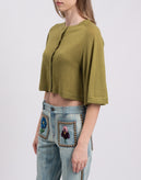 RRP €415 ALBERTA FERRETTI Wool Cardigan Size IT 42 / M Cropped Made in Italy gallery photo number 5